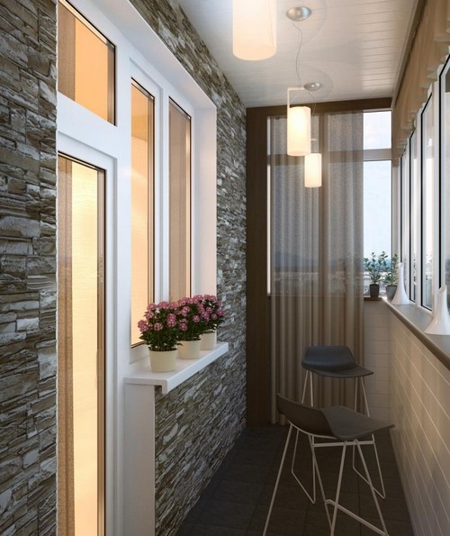 Loggia tasarımı - bir loggia düzenleme fikrinin fotoğrafı