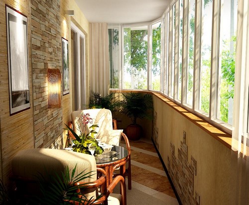 Loggia tasarımı - bir loggia düzenleme fikrinin fotoğrafı