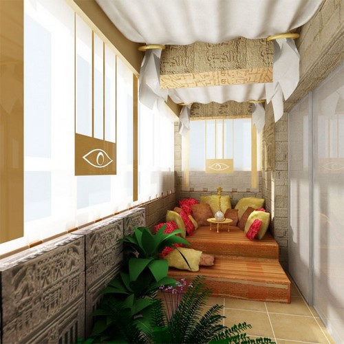 Loggia tasarımı - bir loggia düzenleme fikrinin fotoğrafı