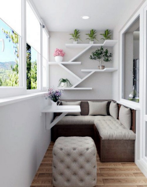 Loggia tasarımı - bir loggia düzenleme fikrinin fotoğrafı