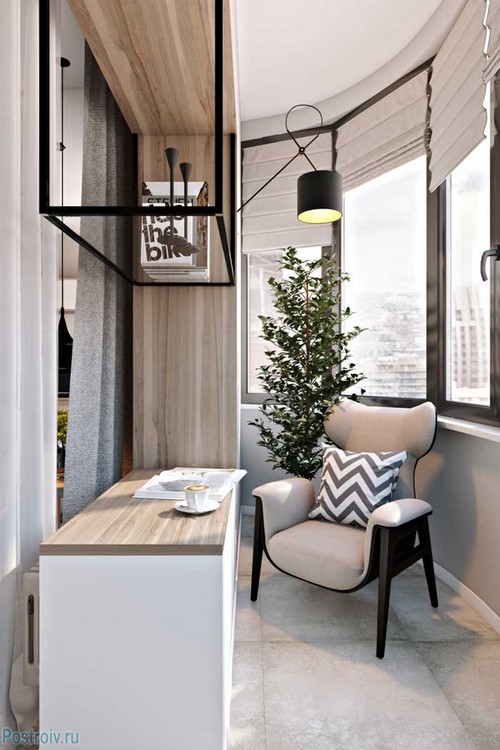 Loggia tasarımı - bir loggia düzenleme fikrinin fotoğrafı