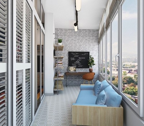 Loggia tasarımı - bir loggia düzenleme fikrinin fotoğrafı
