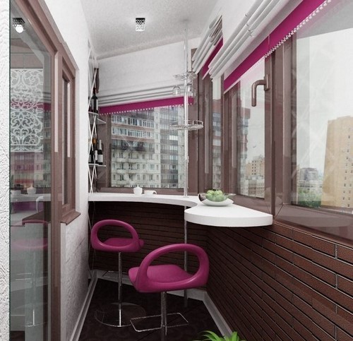 Loggia tasarımı - bir loggia düzenleme fikrinin fotoğrafı