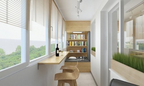 Loggia tasarımı - bir loggia düzenleme fikrinin fotoğrafı