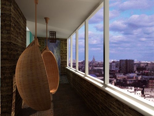 Loggia tasarımı - bir loggia düzenleme fikrinin fotoğrafı