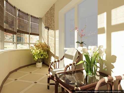 Loggia tasarımı - bir loggia düzenleme fikrinin fotoğrafı