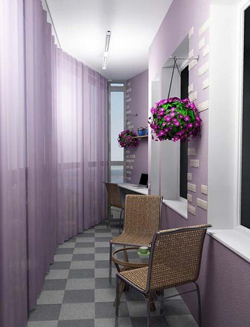 Loggia tasarımı - bir loggia düzenleme fikrinin fotoğrafı