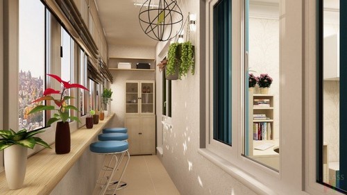 Loggia tasarımı - bir loggia düzenleme fikrinin fotoğrafı