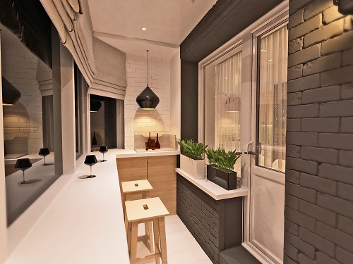 Loggia tasarımı - bir loggia düzenleme fikrinin fotoğrafı