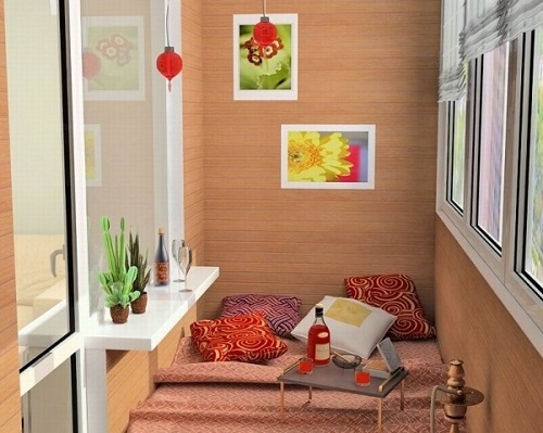 Loggia tasarımı - bir loggia düzenleme fikrinin fotoğrafı