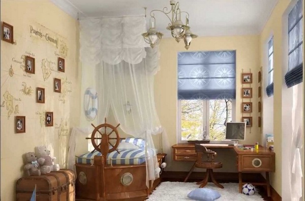 Erkekler, fotoğraflar, fikirler için bir çocuk odasının şık tasarımı